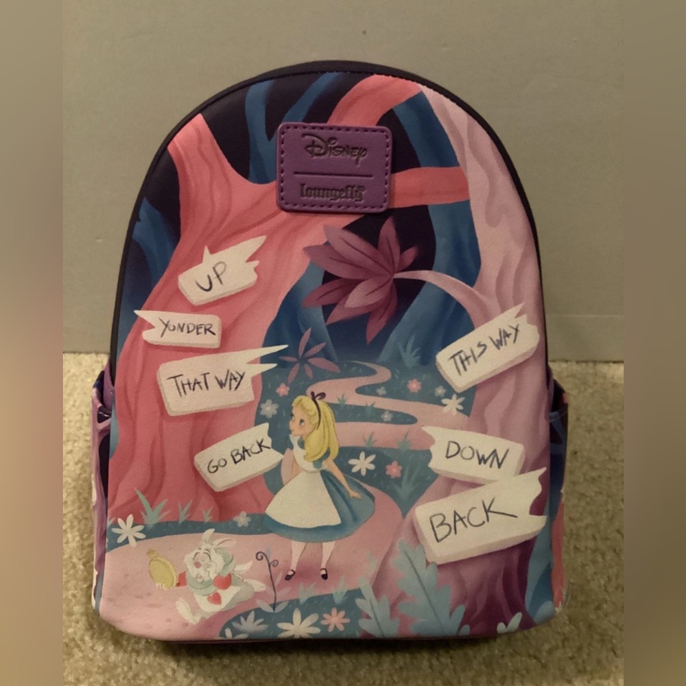 Loungefly Disney Alice In Wonderland Signs Mini Backpack New